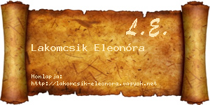 Lakomcsik Eleonóra névjegykártya